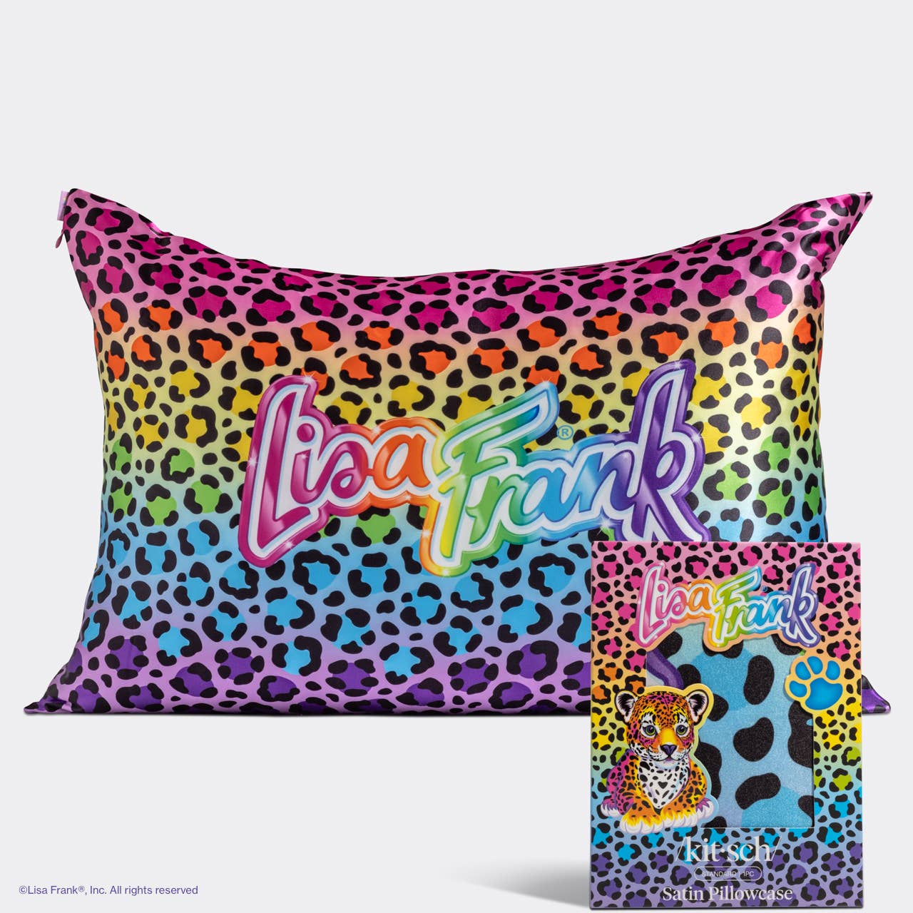 KITSCH - Lisa Frank x Kitsch Standard Satin Pillowcase - Rainbow Leopard