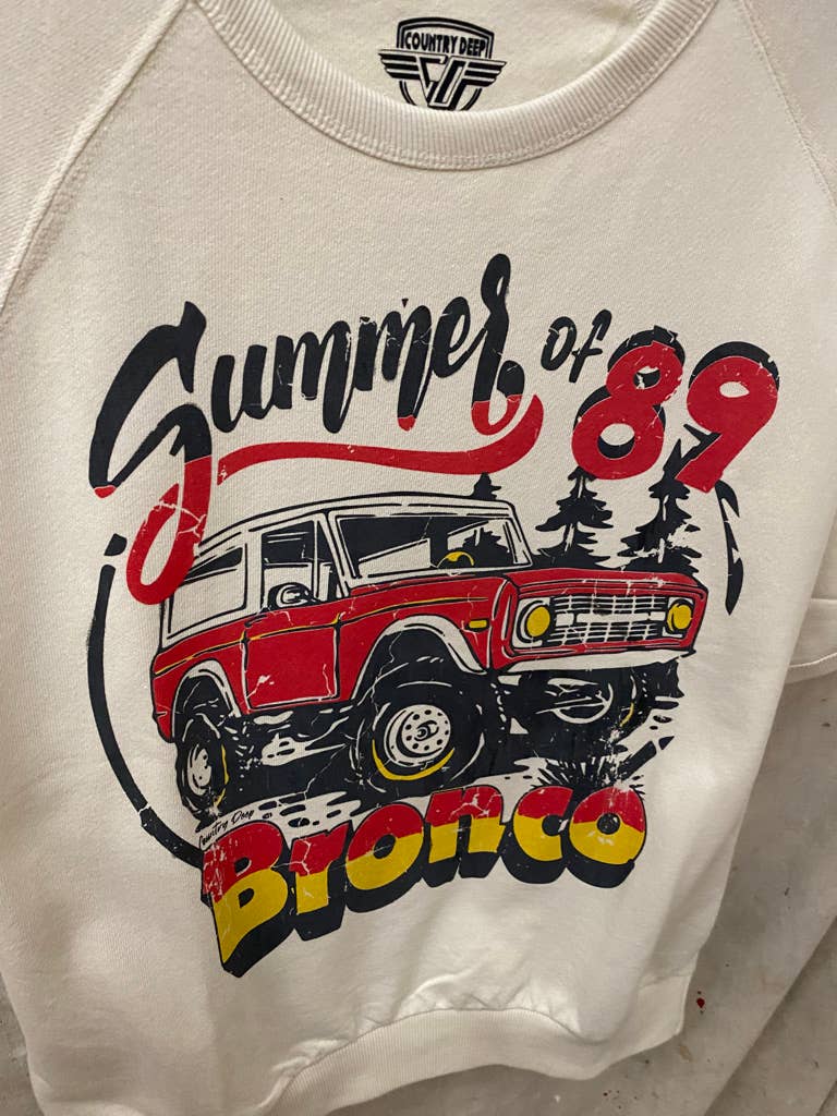 Bronco Summer of 89 short sleeved raglan sweatshirt