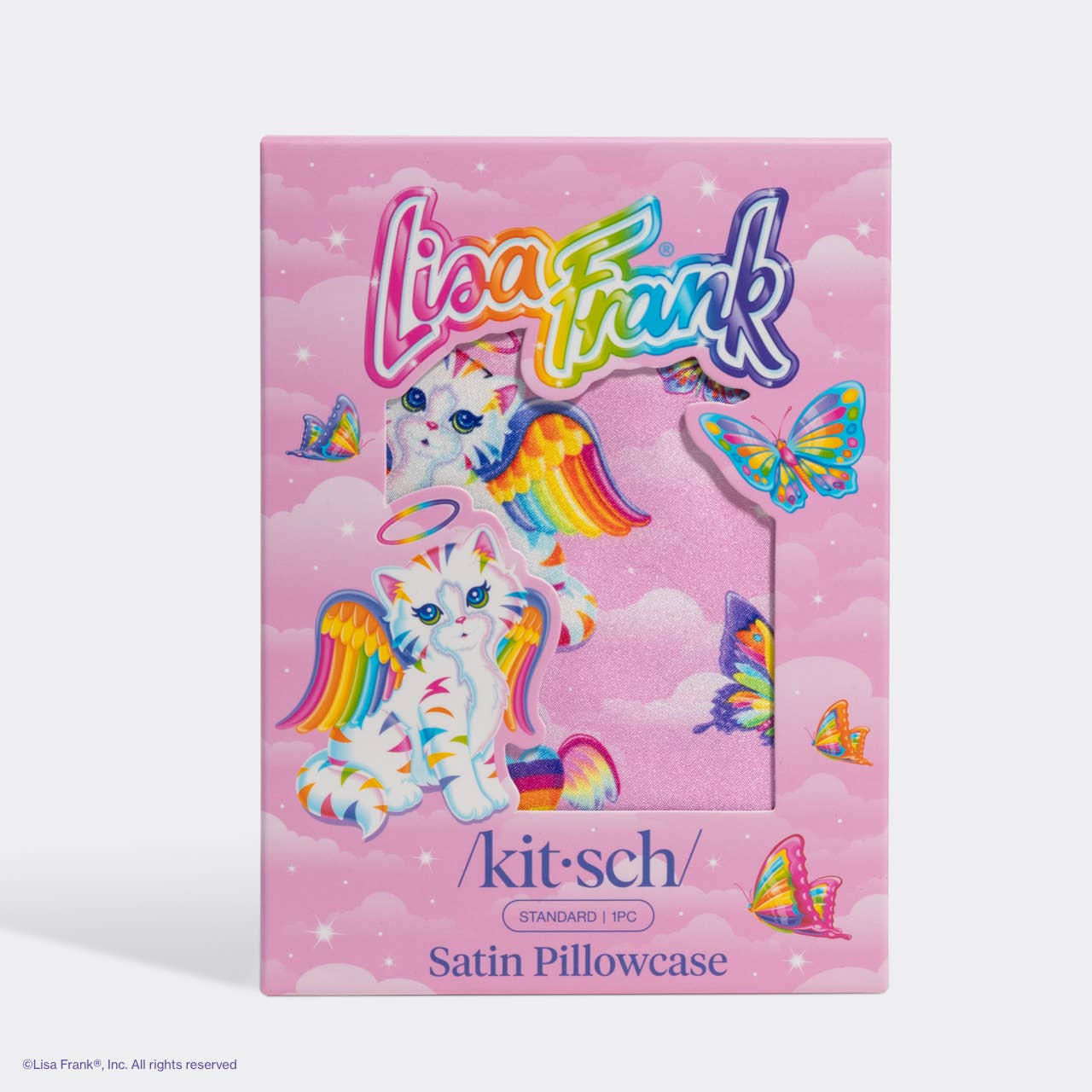 KITSCH - Lisa Frank x Kitsch Standard Satin Pillowcase - Angel Kitty™ in