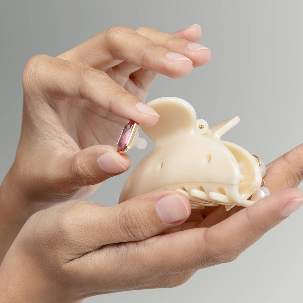 KITSCH - KitschPop™️Curved Claw Clip 7pc Set Vintage- Pearlized Cream