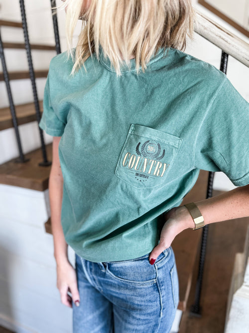 American Farm Company - Graphic Western '90's Country Soundtrack' washed pocket Tee