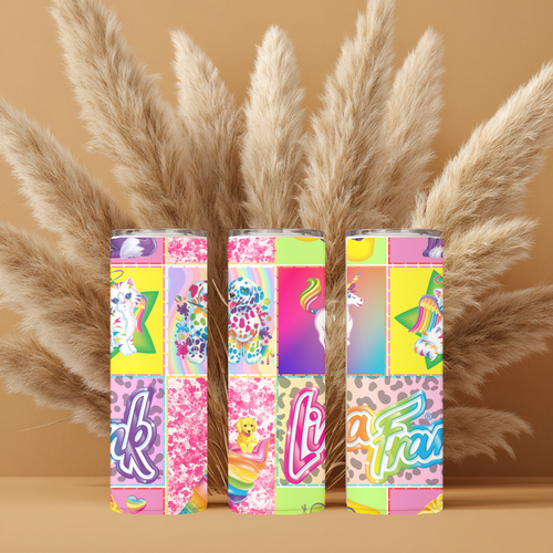 "90s Nostalgia Patchwork Tumbler, Patchwork 20 oz Skinny Tumbler