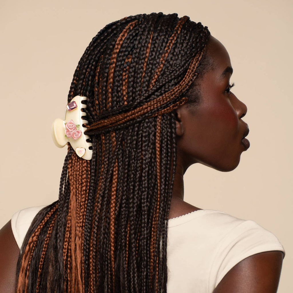 KITSCH - KitschPop™️Curved Claw Clip 7pc Set Vintage- Pearlized Cream