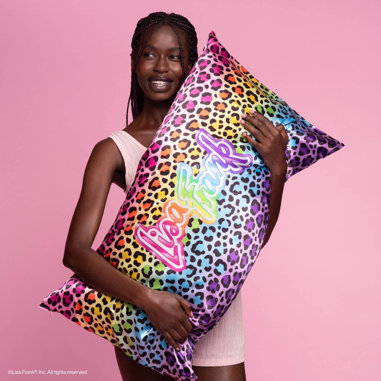 KITSCH - Lisa Frank x Kitsch Standard Satin Pillowcase - Rainbow Leopard