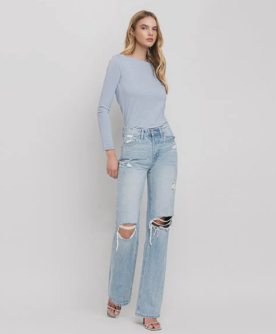 90’s Vintage Super High Rise Flare Jeans