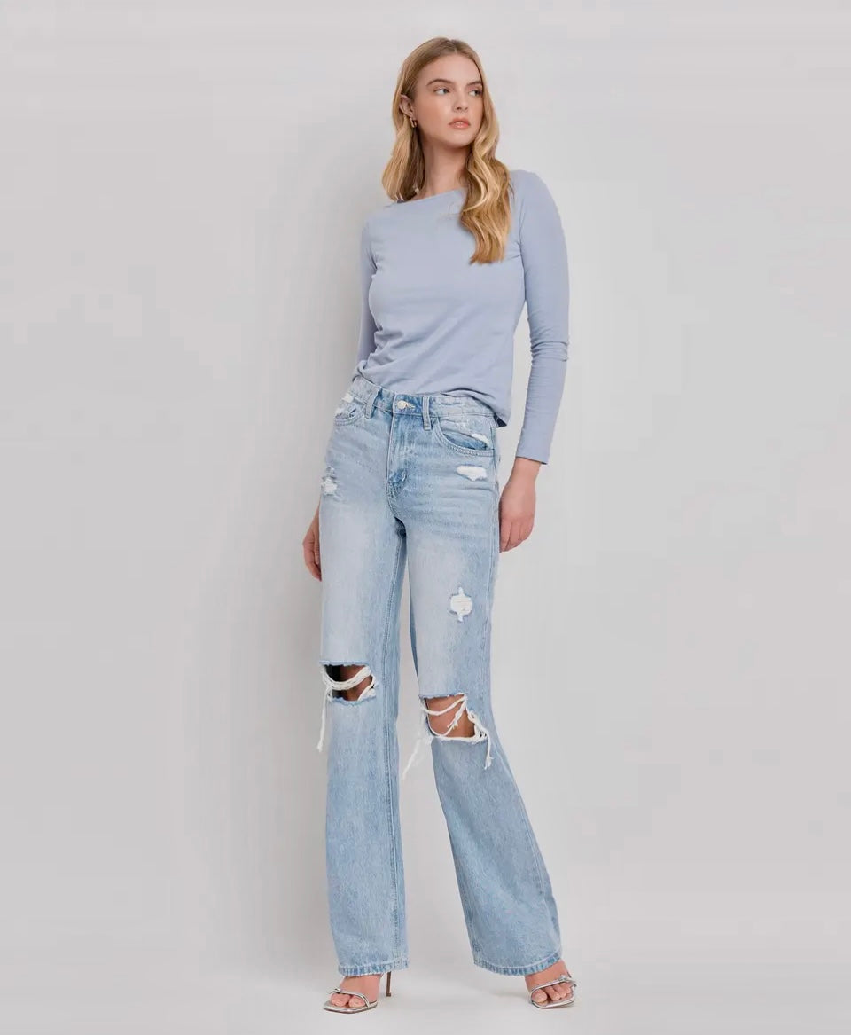 90’s Vintage Super High Rise Flare Jeans