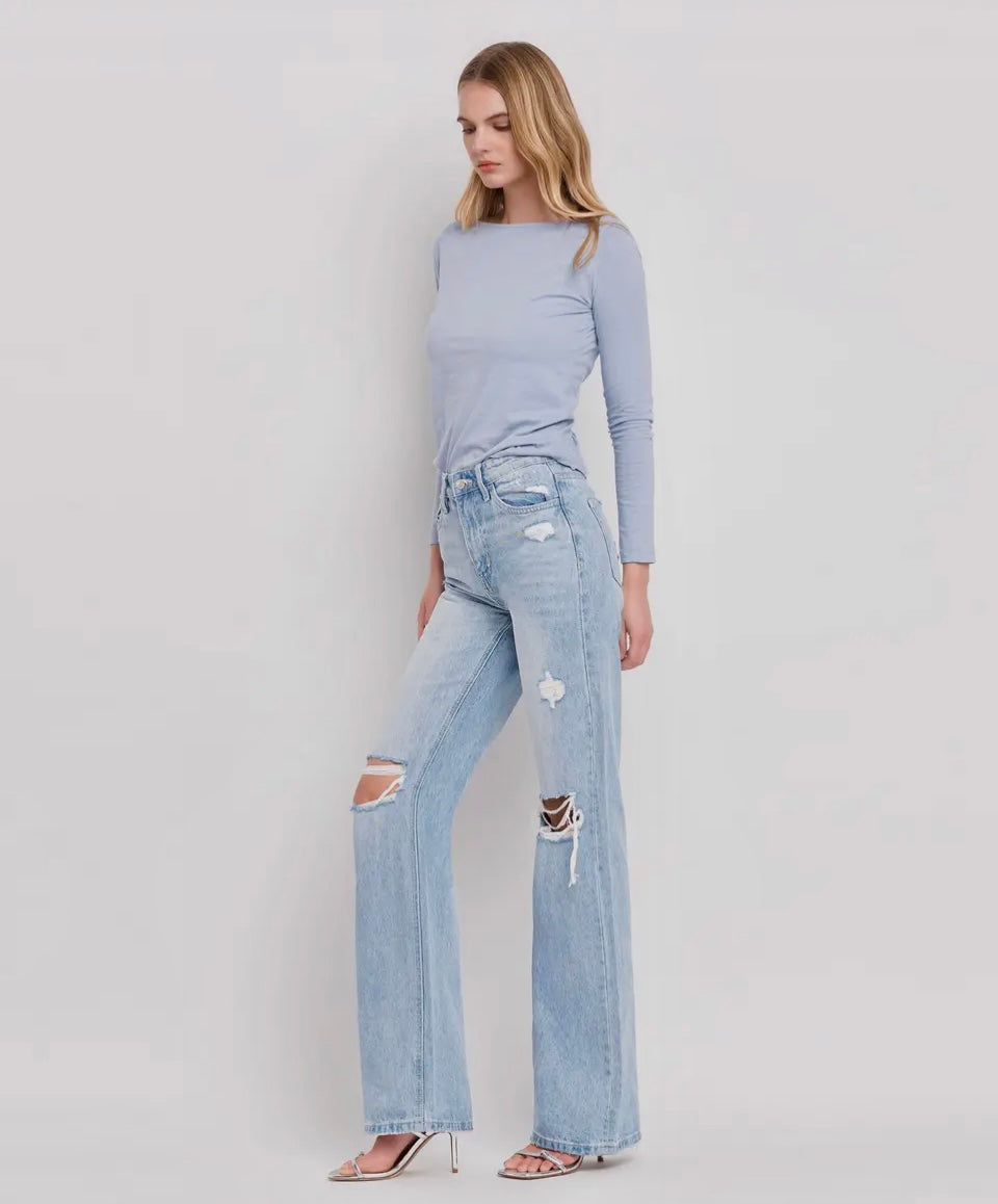 90’s Vintage Super High Rise Flare Jeans