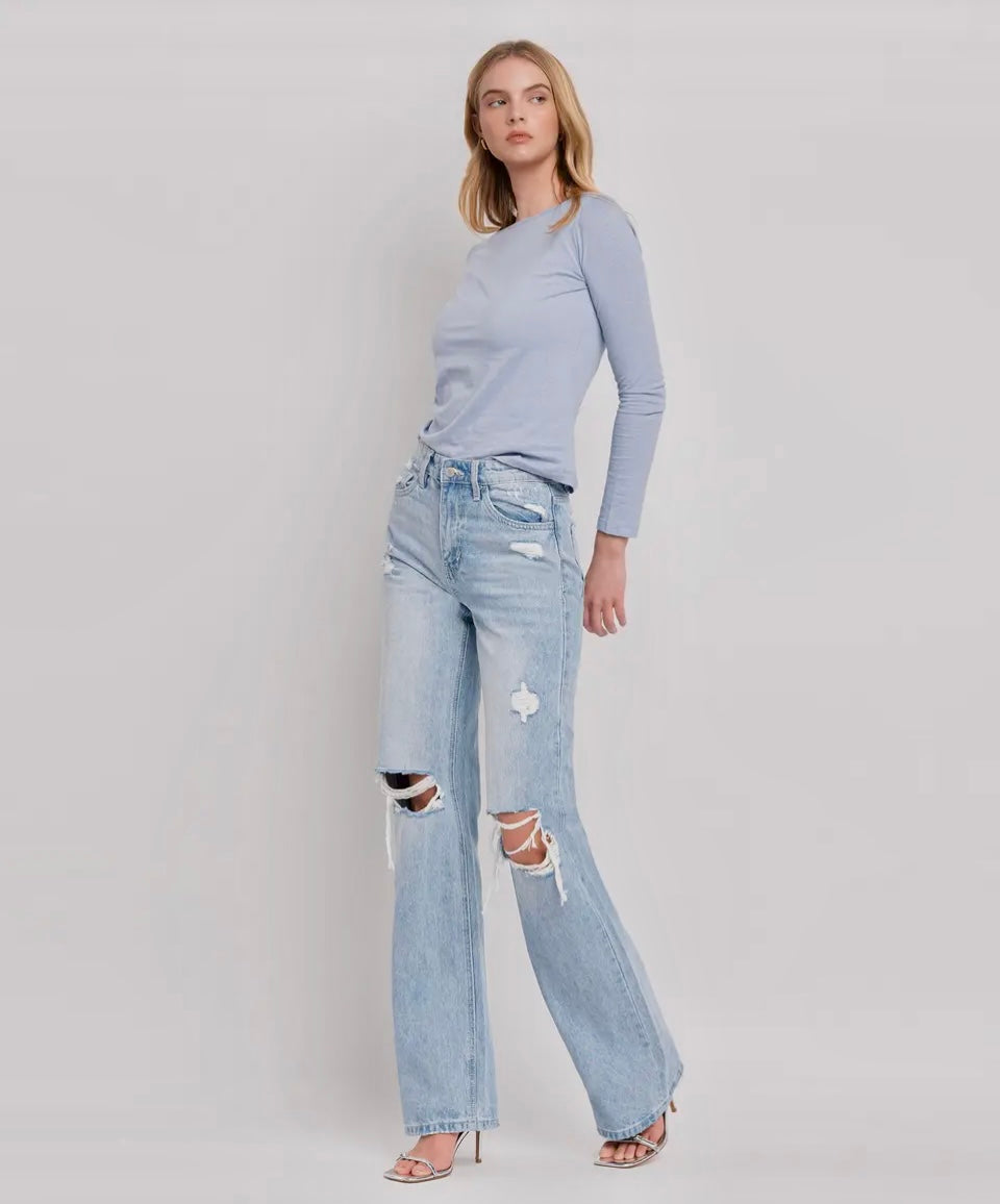 90’s Vintage Super High Rise Flare Jeans
