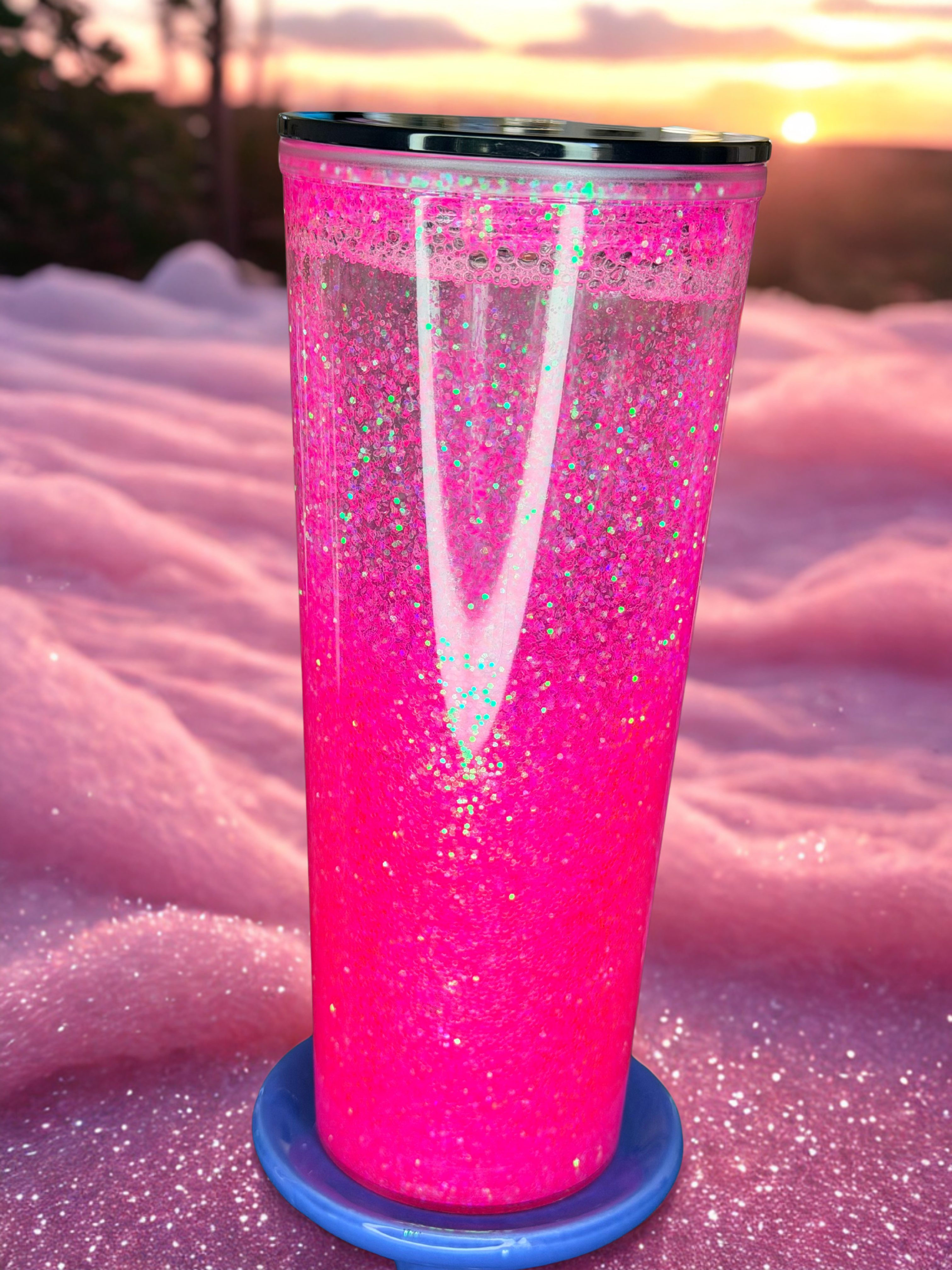 24 oz Snow Globe Glitter Tumbler
