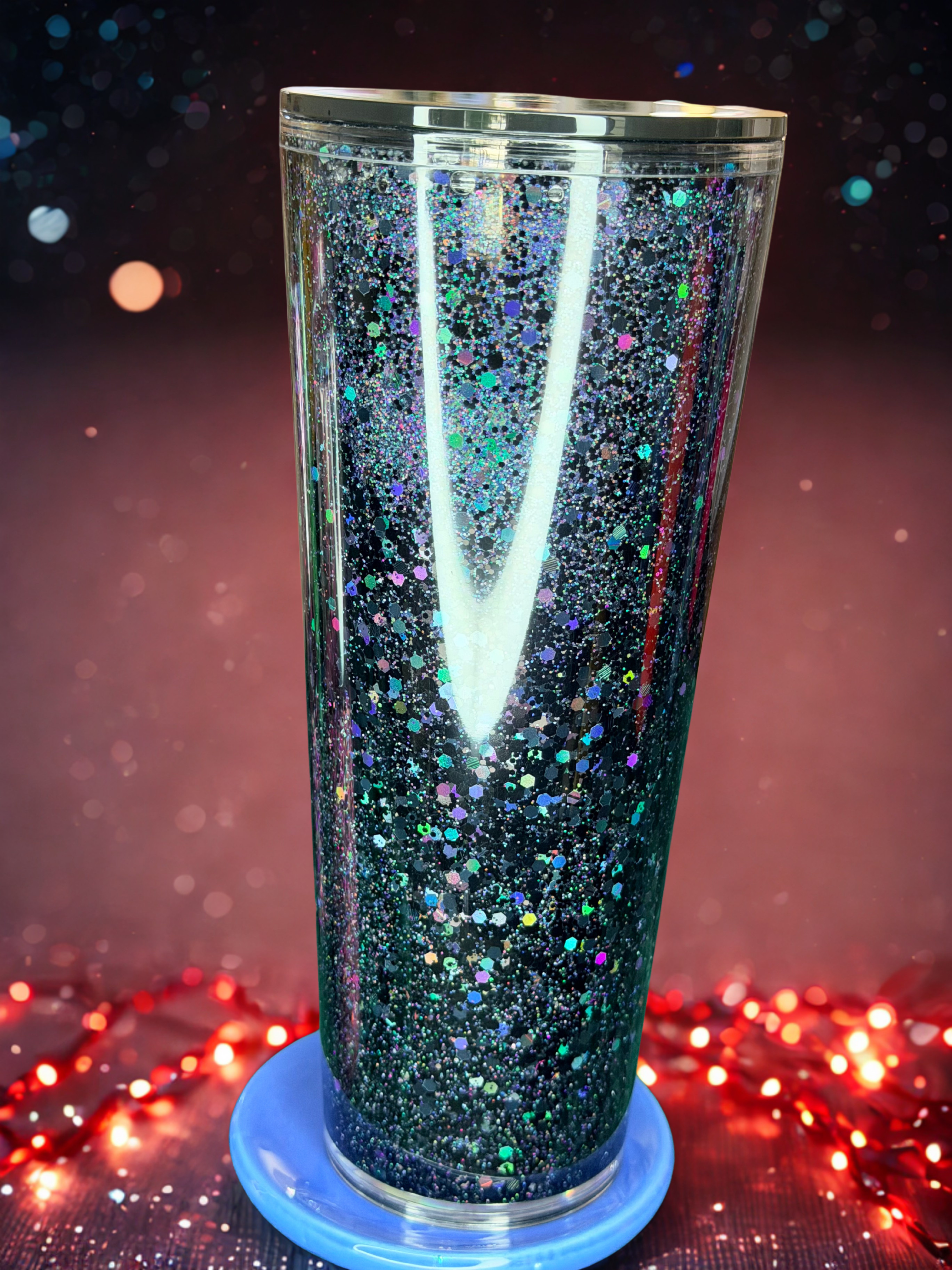 24 oz Snow Globe Glitter Tumbler