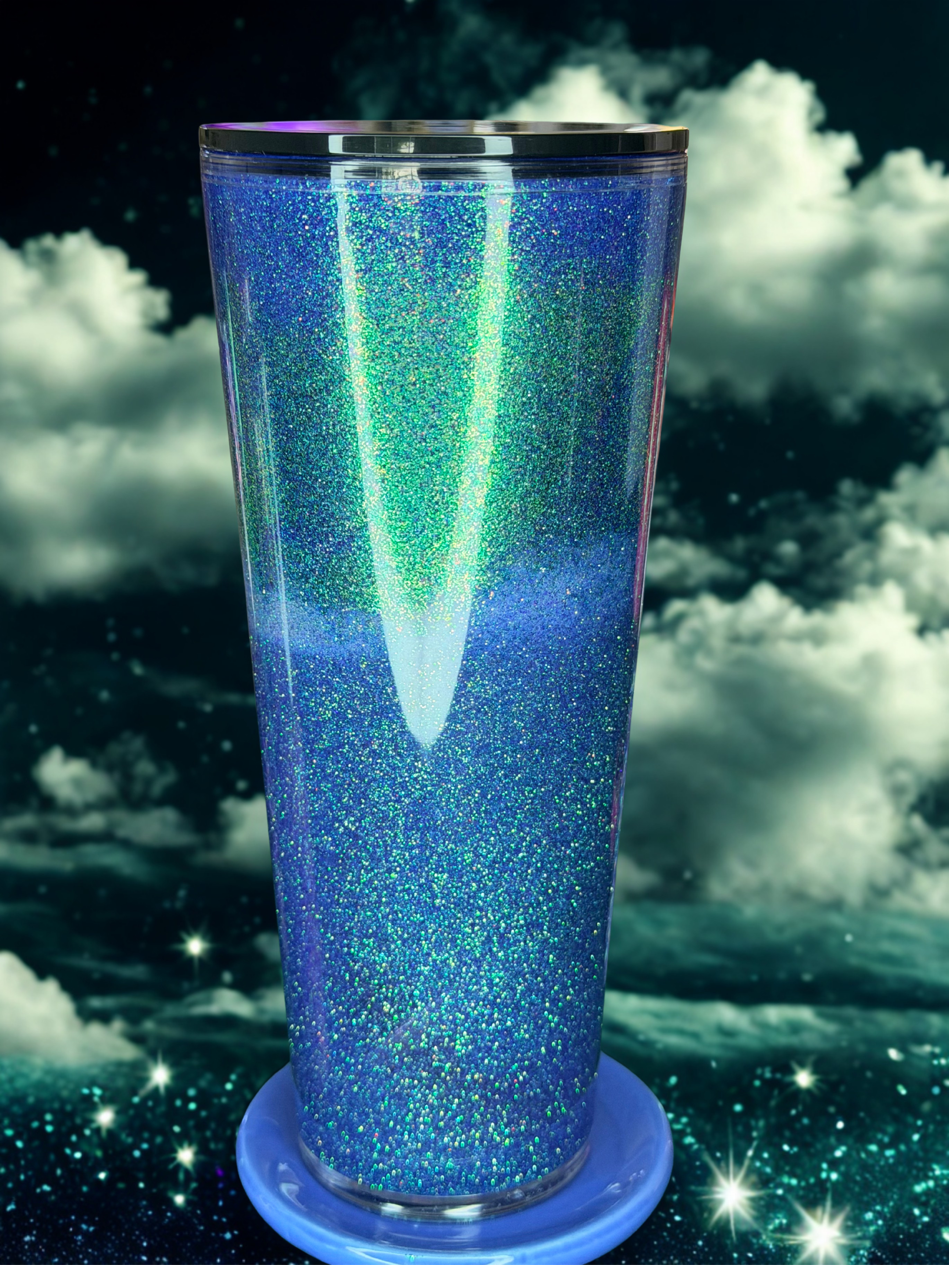 24 oz Snow Globe Glitter Tumbler