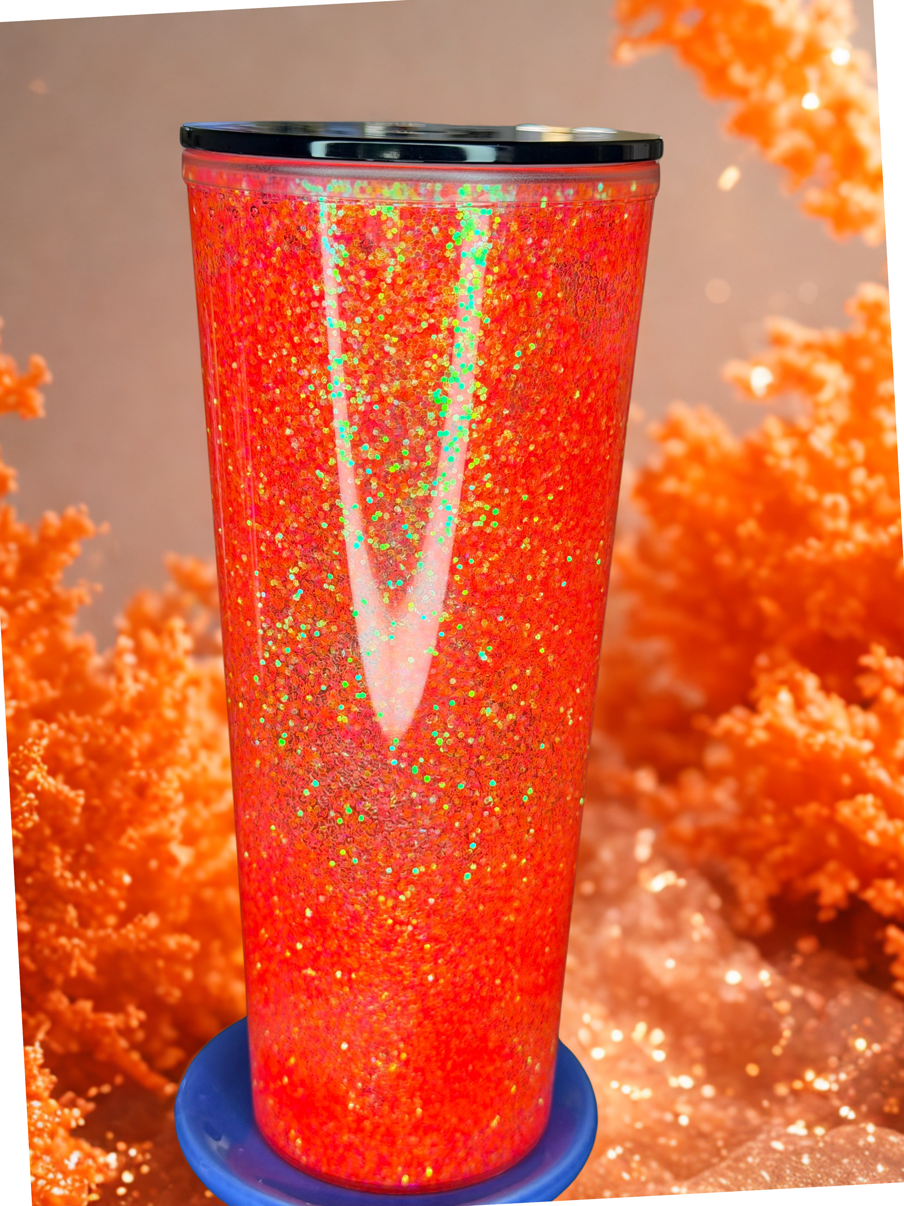 24 oz Snow Globe Glitter Tumbler
