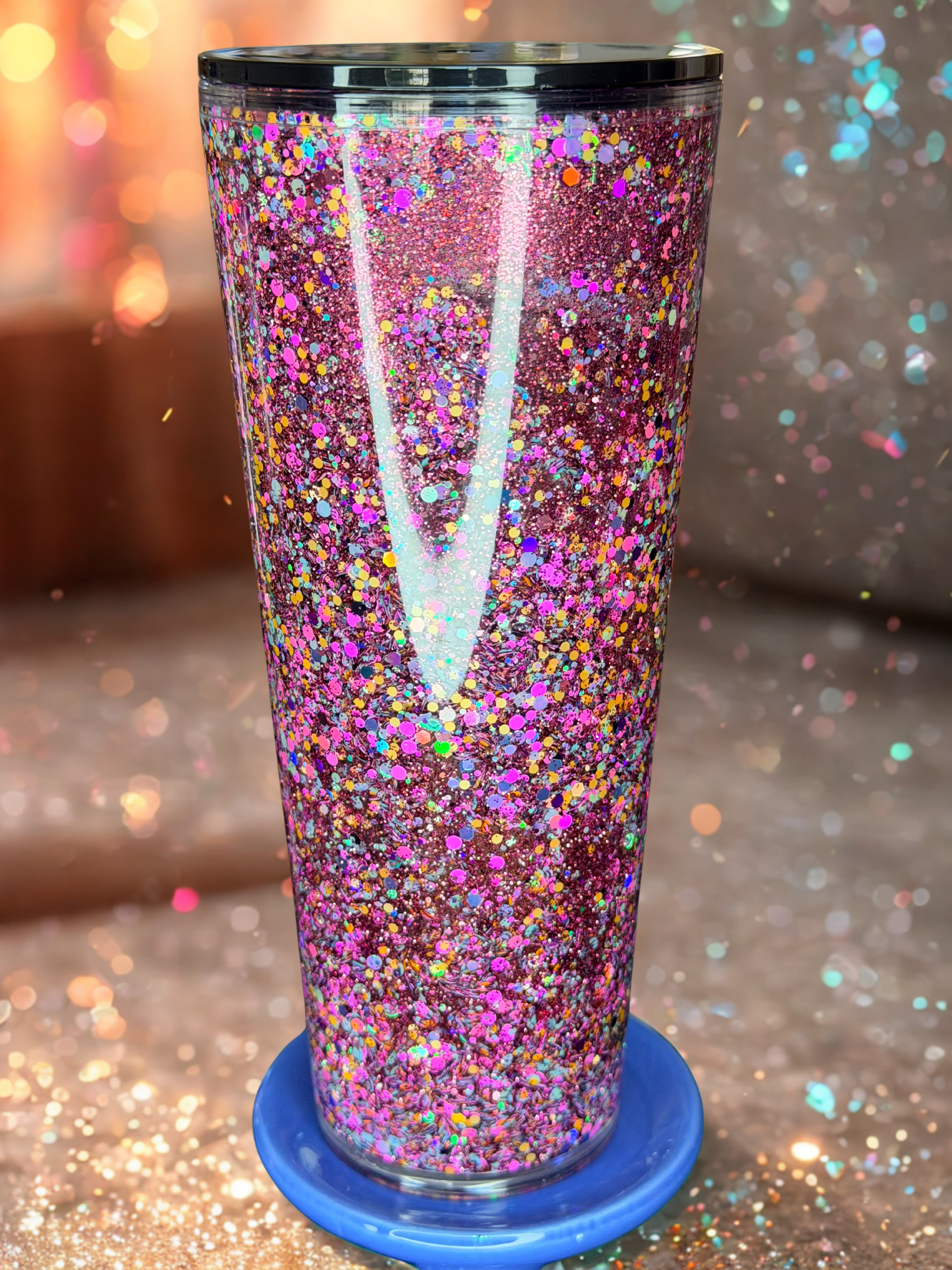 24 oz Snow Globe Glitter Tumbler