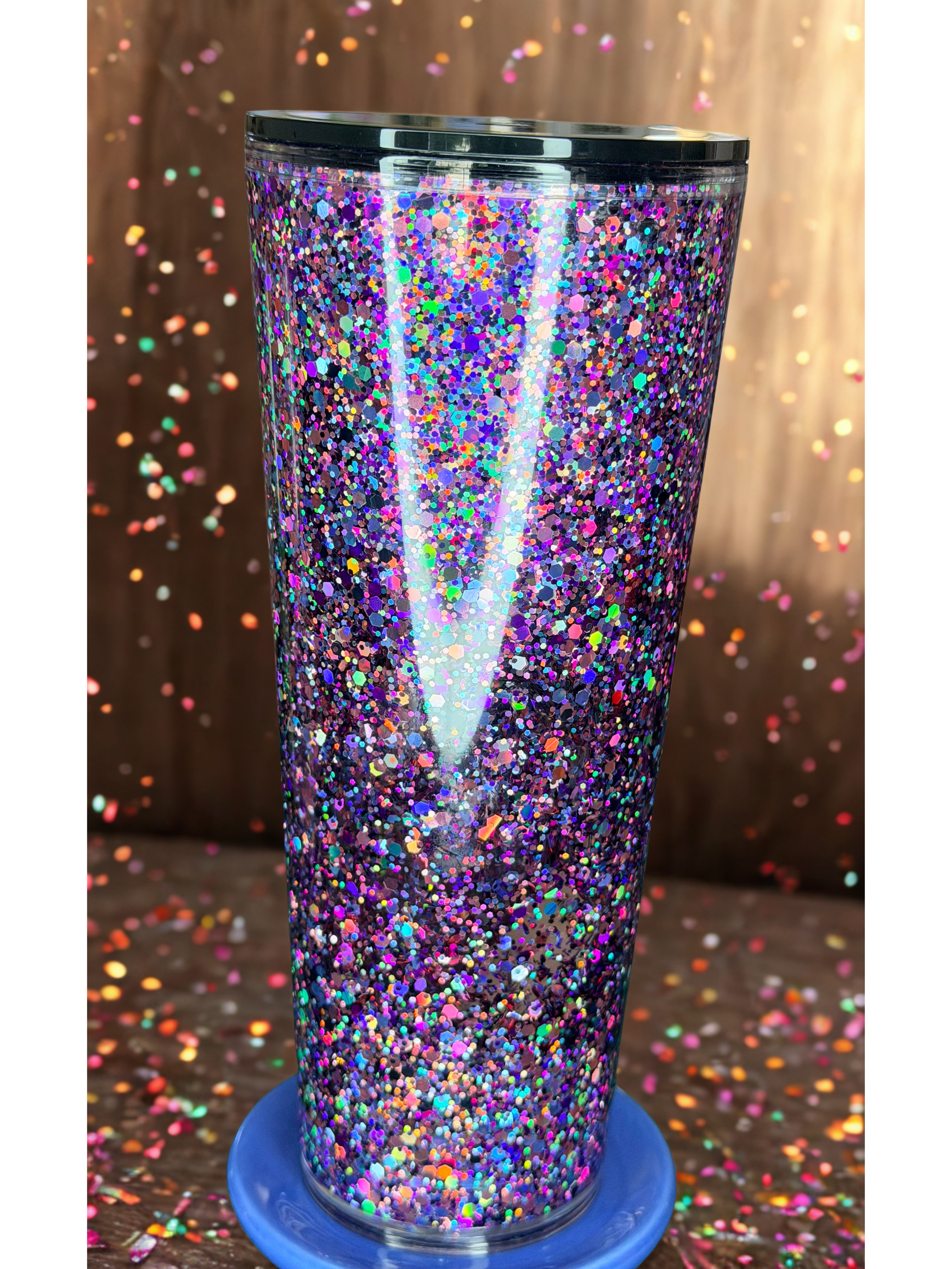 24 oz Snow Globe Glitter Tumbler