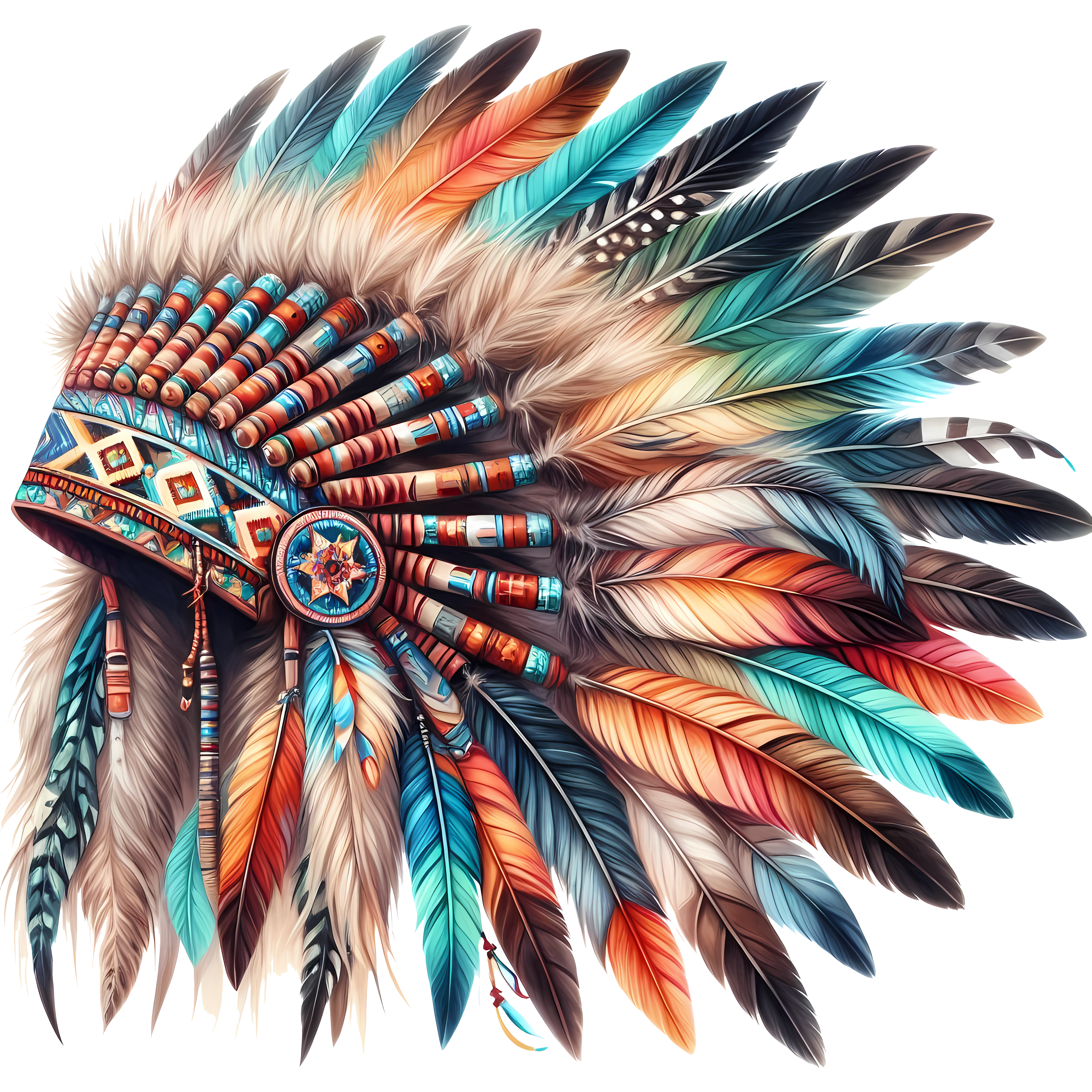🪶 Native American Feather Headdress 15 oz Ceramic Mug