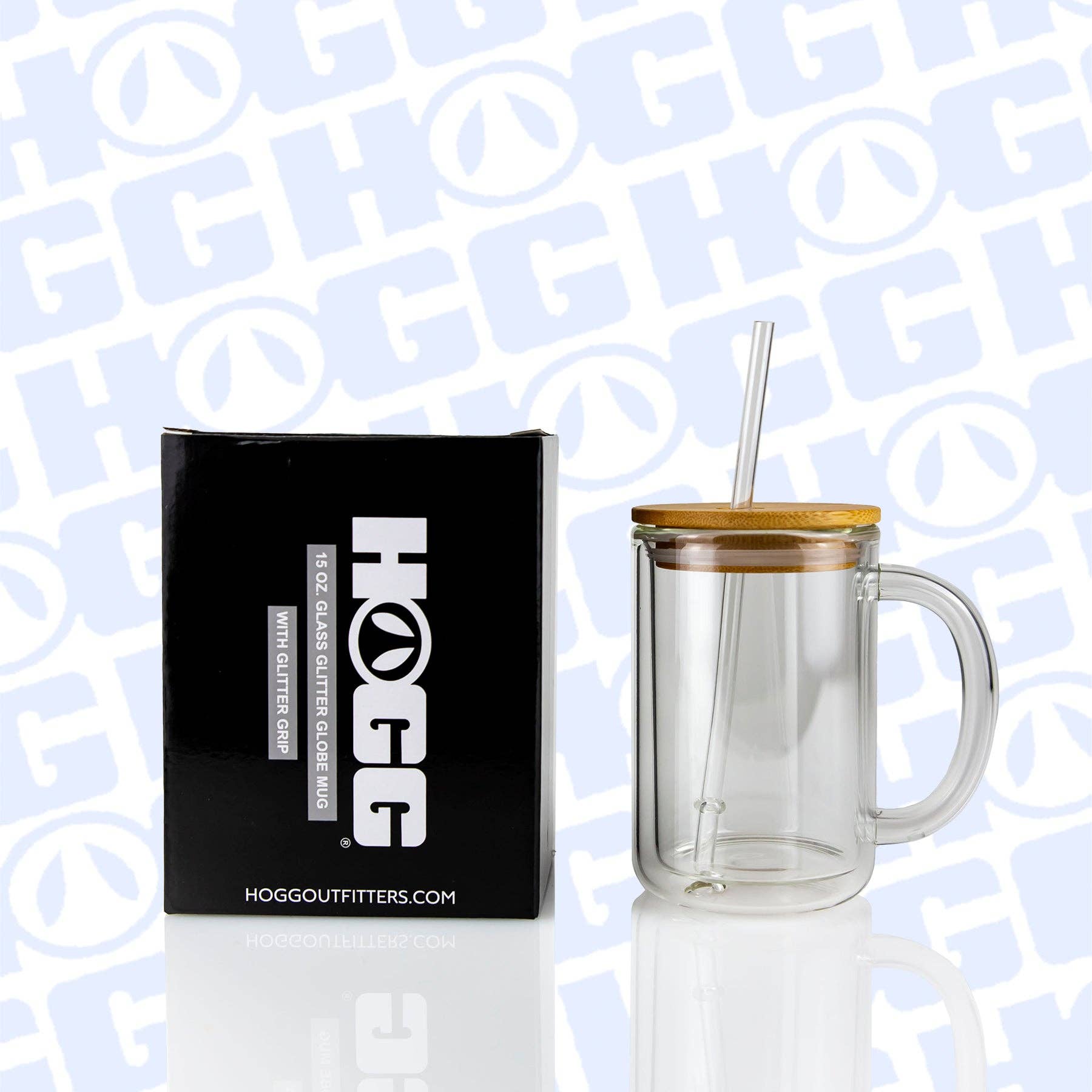 Hogg Outfitters - 15oz SUBLIMATION GLITTER GLOBE GLASS COFFEE MUG