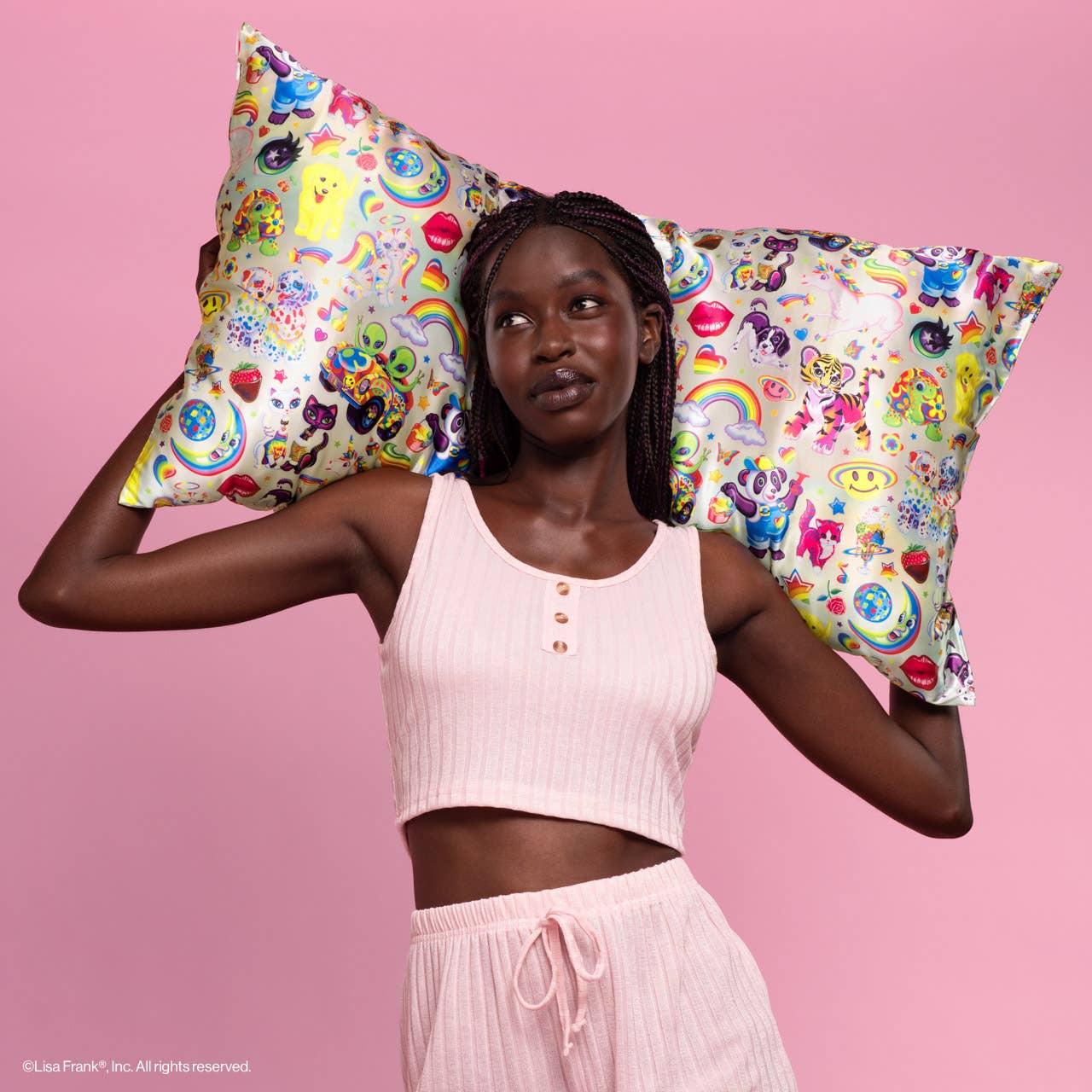 KITSCH - Lisa Frank x Kitsch Standard Satin Pillowcase - The Fantastic World of Lisa Frank