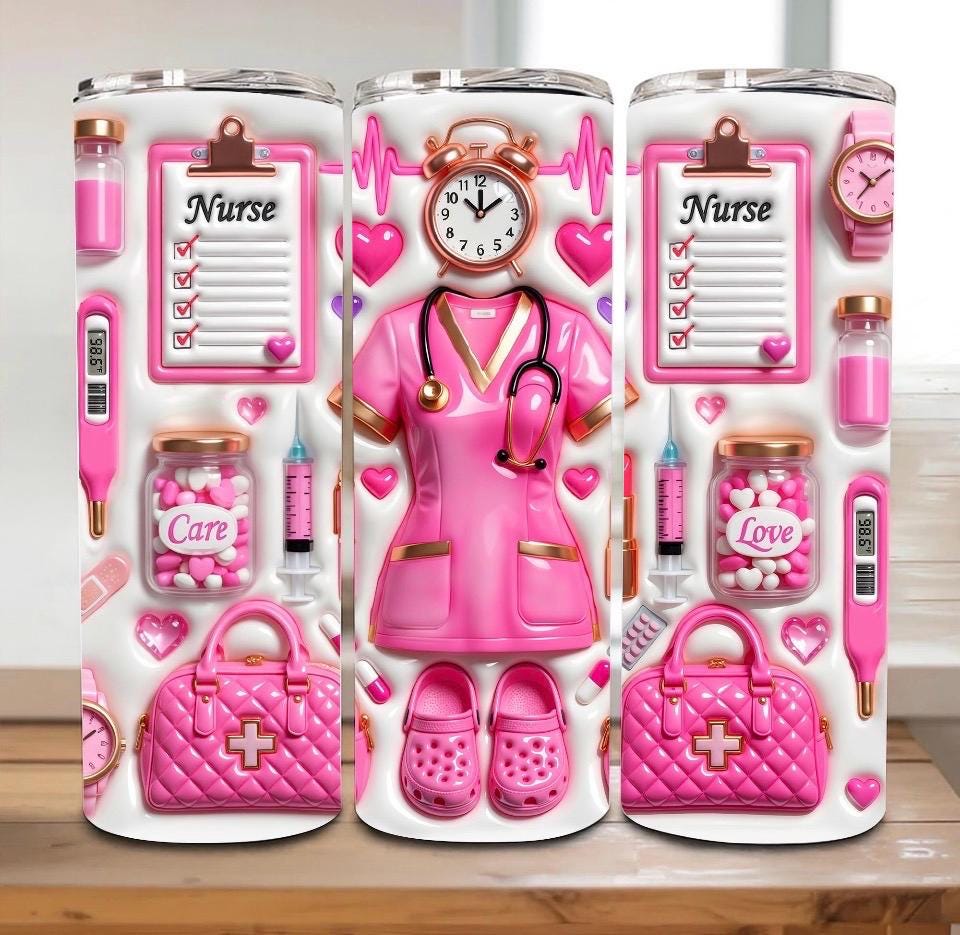 Holographic Stainless Steel Nurse Tumbler