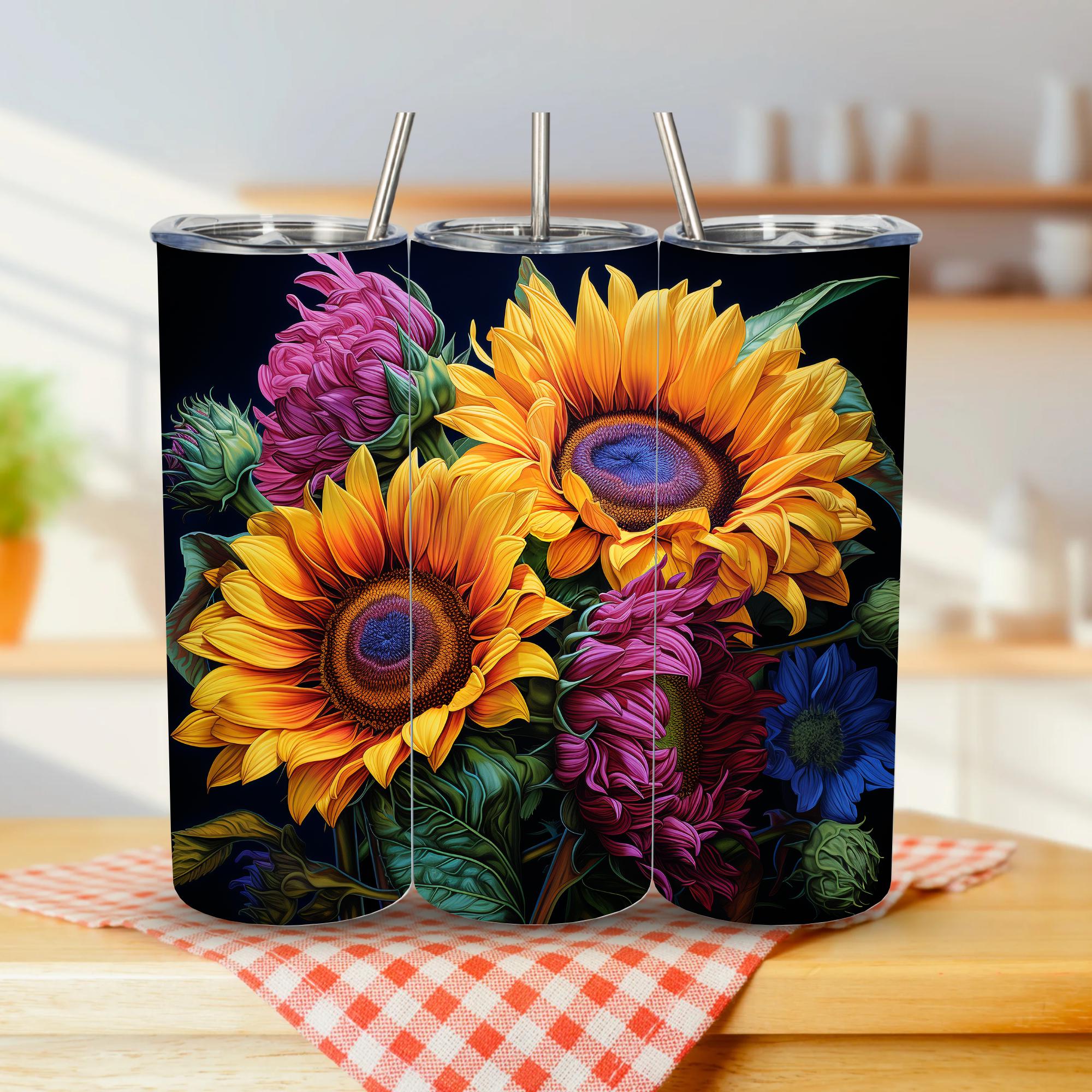 Sunflower Stainless Steel Tumbler