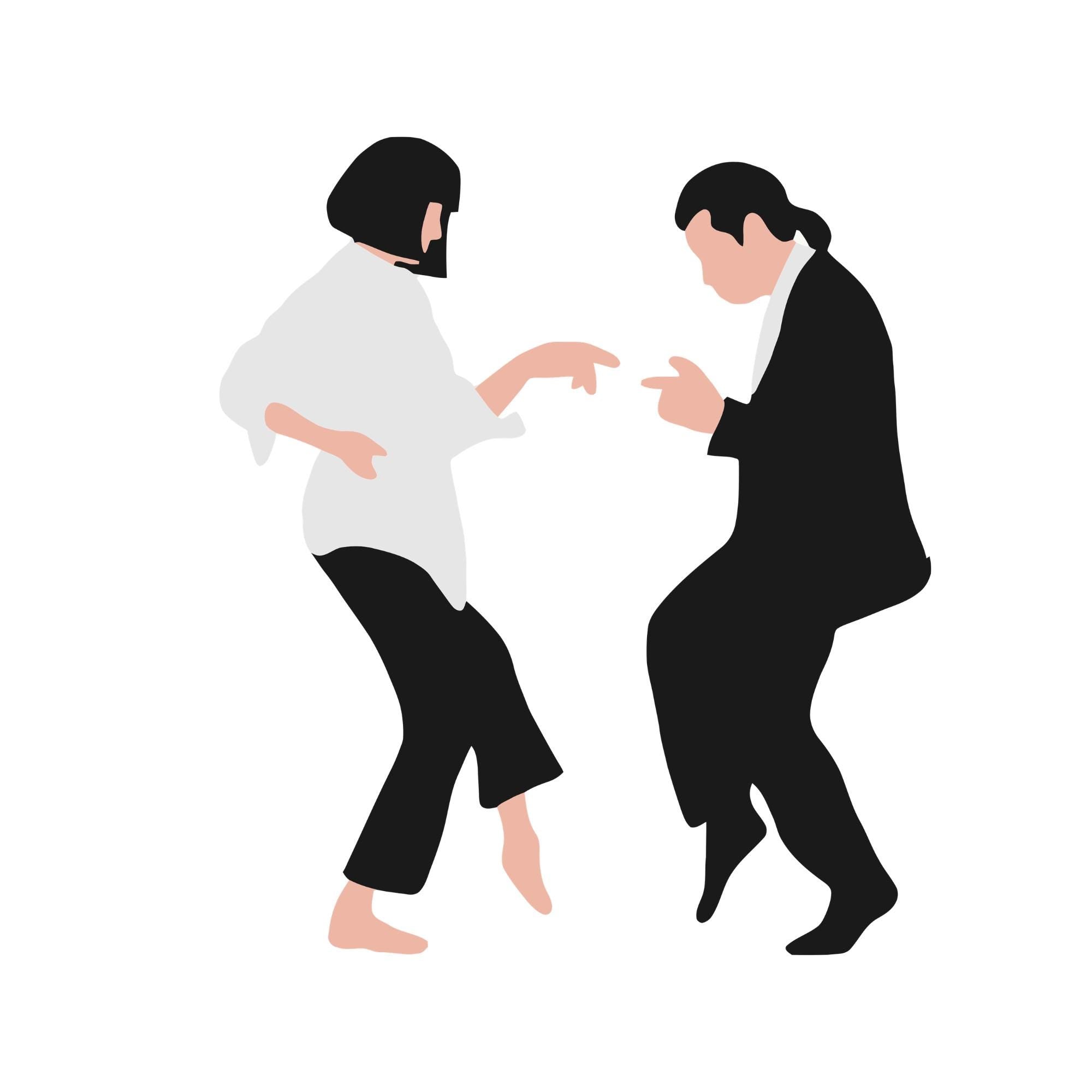 Pulp Fiction Mia Wallace & Vincent Vega Dance Contest Sticker