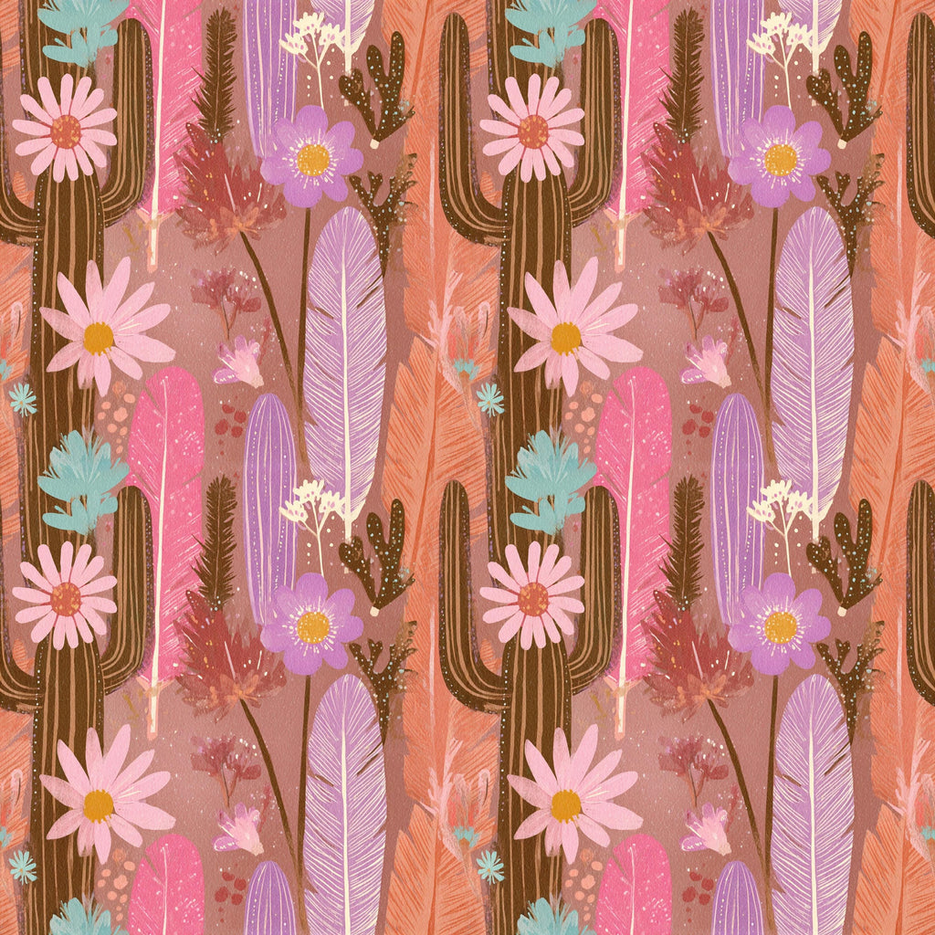 Boho Cactus & Feather Stainless Steel Tumbler