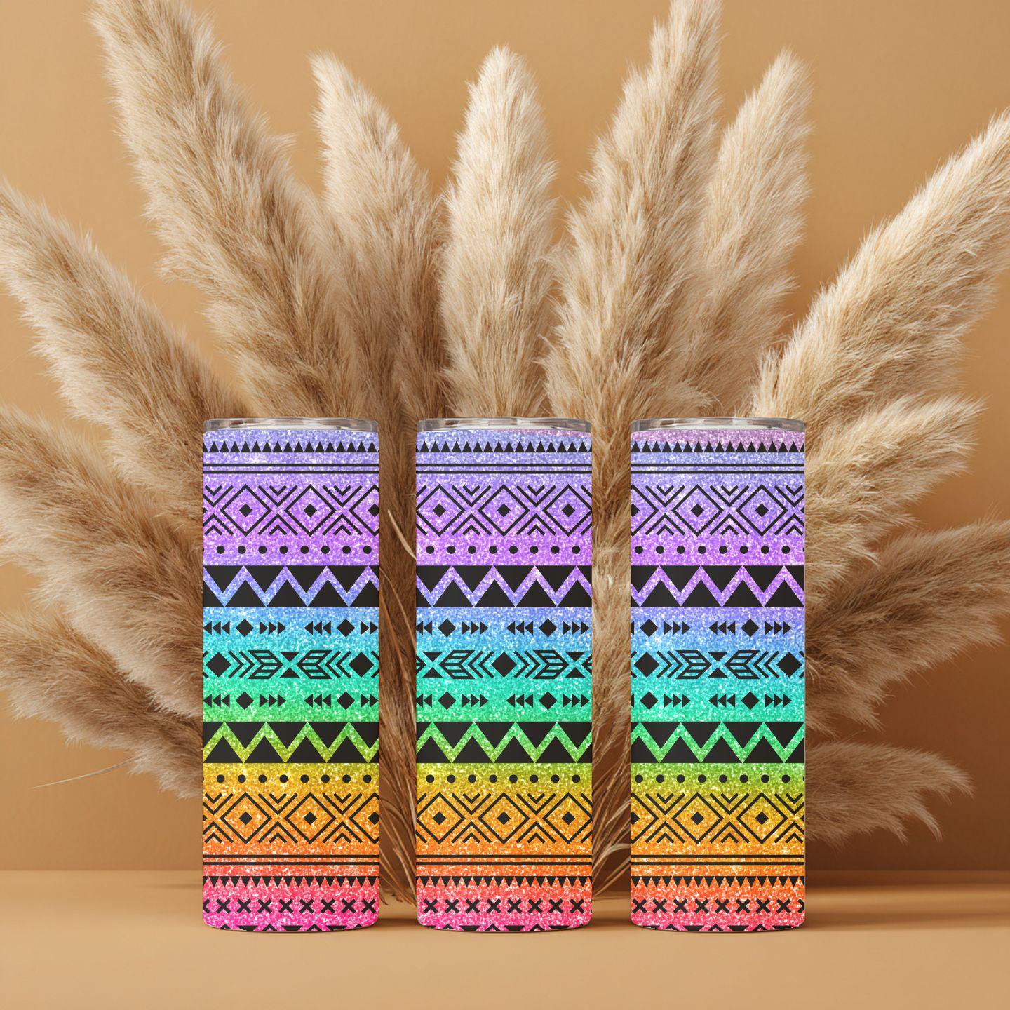 Rainbow Aztec Coffee Mug | Southwestern Mug | Colorful Tribal Coffee Cup | Boho Western Drinkware