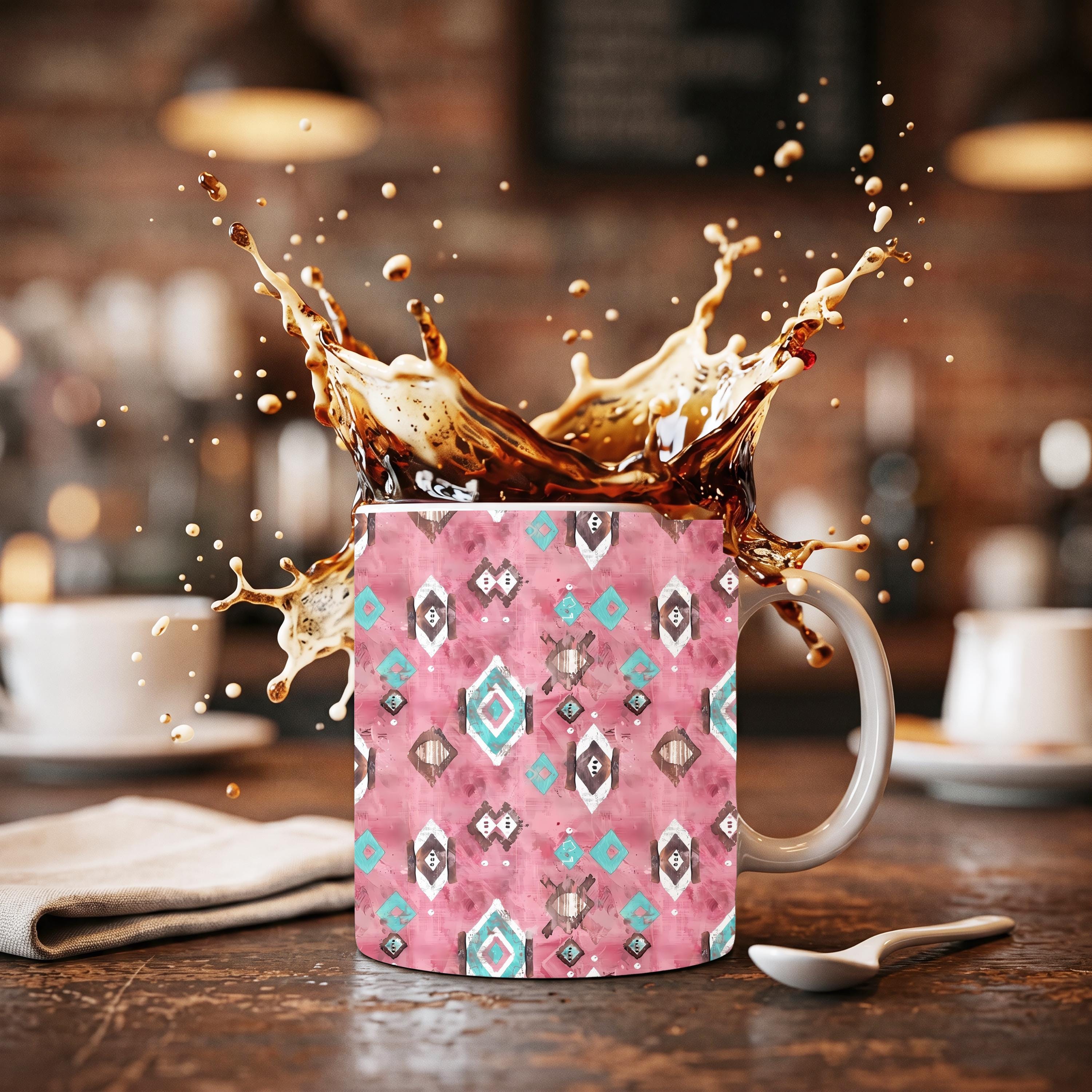 Southwestern Mug Collection – Set of 4 | 11 oz Ceramic Coffee Mugs