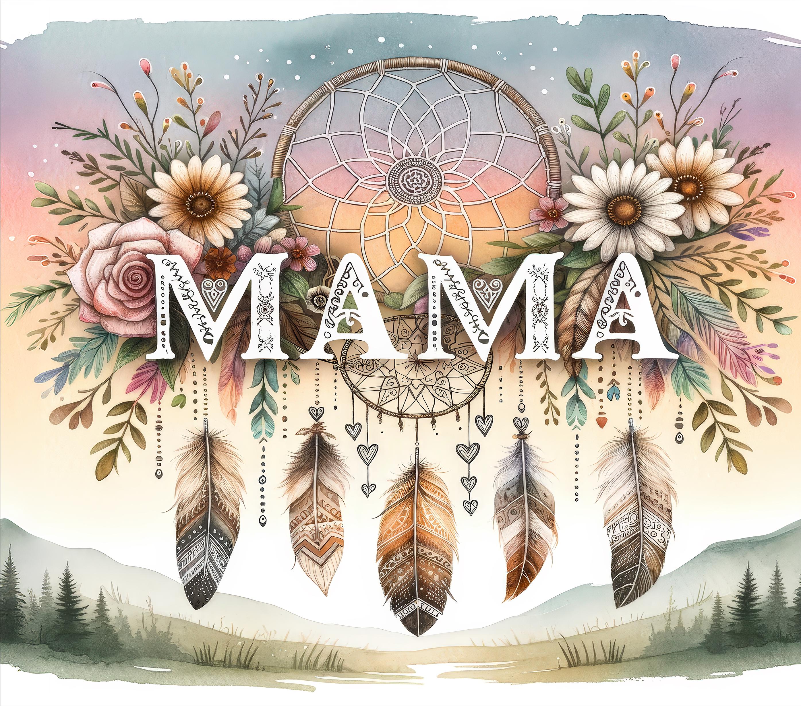 Mama Dreamcatcher Coffee Mug | Boho Mama Mug | Native-Inspired Floral Mug | Mother's Day Gift