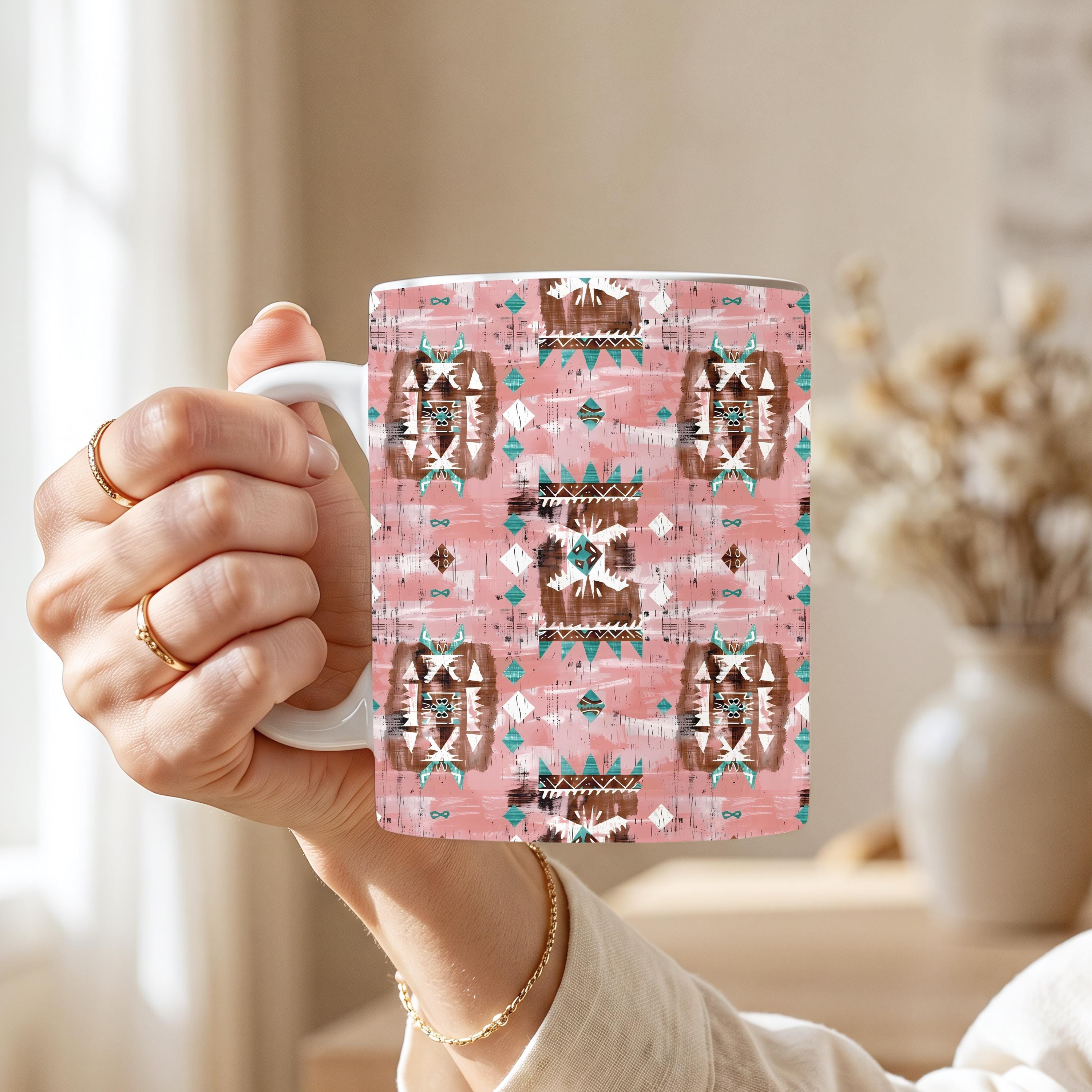 Southwestern Mug Collection – Set of 4 | 11 oz Ceramic Coffee Mugs