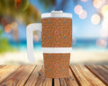 Tooled Leather Floral 20 oz Grip Handle Tumbler | Western Travel Mug | Cowgirl Coffee Cup | Rustic Insulated Handle Tumbler | Country Gift