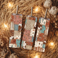 Boho Patchwork 20 oz Skinny Tumbler | Western Cowhide & Leopard Print Tumbler | Rustic Southwest Travel Cup | Country Girl Gift