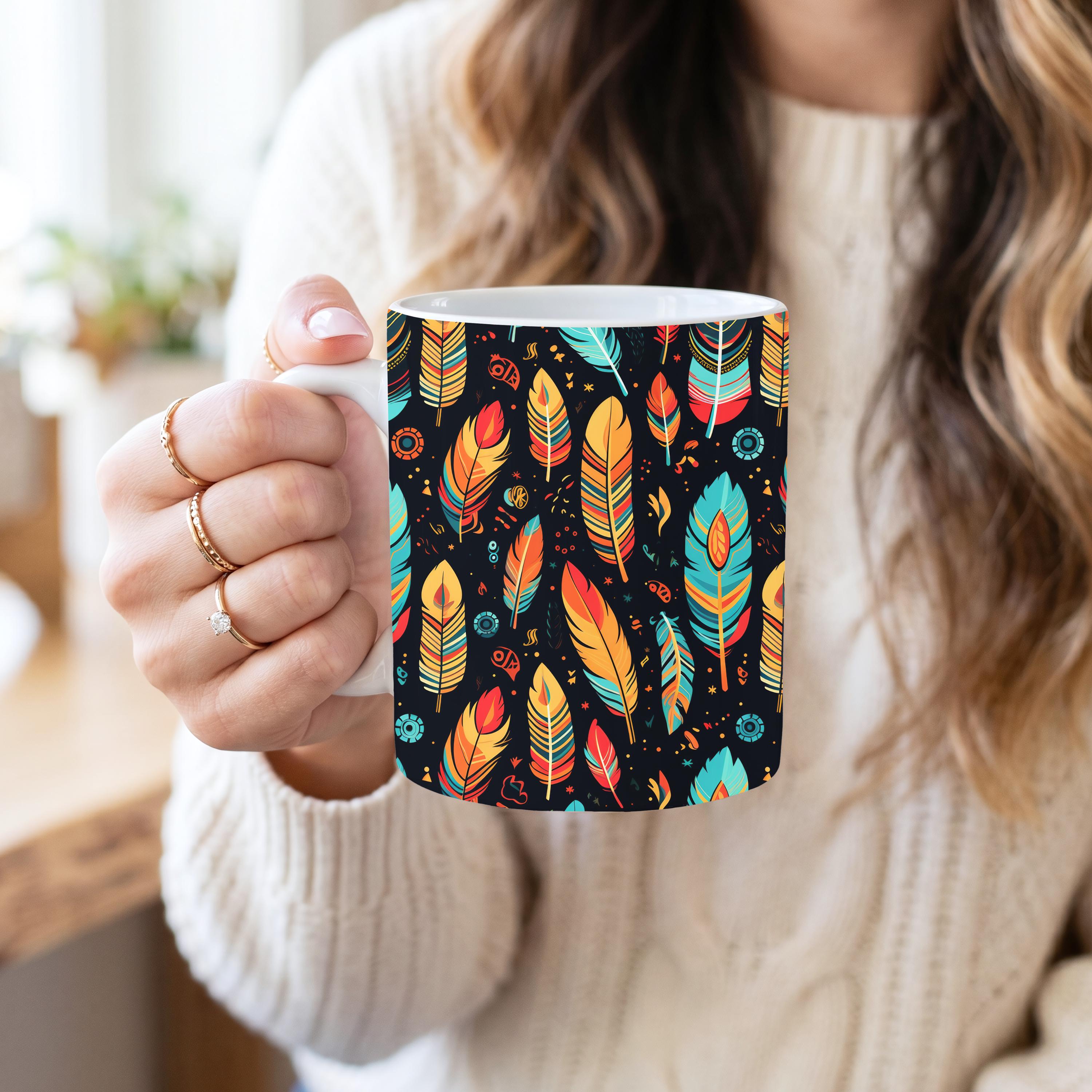 Boho Feather Tumbler & Mug Gift Set