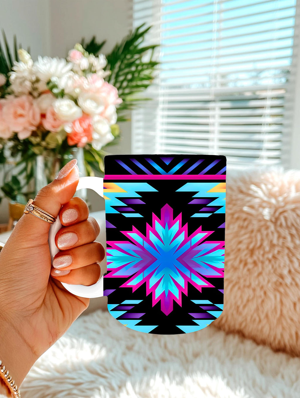 Neon Southwestern Aztec 15 oz Coffee Mug