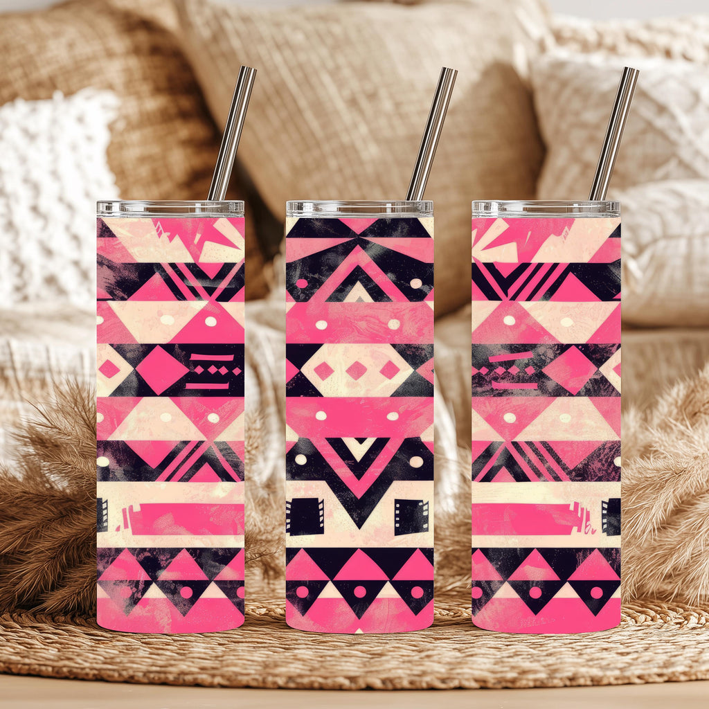 Pink Aztec Southwestern 20 oz Skinny Tumbler