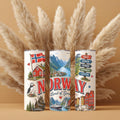 Norway Travel Tumbler | Norwegian Fjords 20 oz Skinny Tumbler | Scandinavian Gift | Norway Souvenir Cup | Nordic Travel Mug