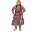 4-Inch Native Girl Magnet | Indigenous-Inspired Floral Dress Magnet | Colorful Refrigerator Magnet | Gift for Home, Office & Locker