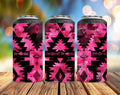 Fuchsia & Black Aztec 4-in-1 Can Cooler | Converts to a 14 oz Tumbler | Western Southwestern Drink Insulator | Handmade Gift
