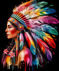 Honor the beauty, strength, and spirit of Native-inspired artistry with this stunning 4" x 4" square magnet. Featuring a vibrant profile