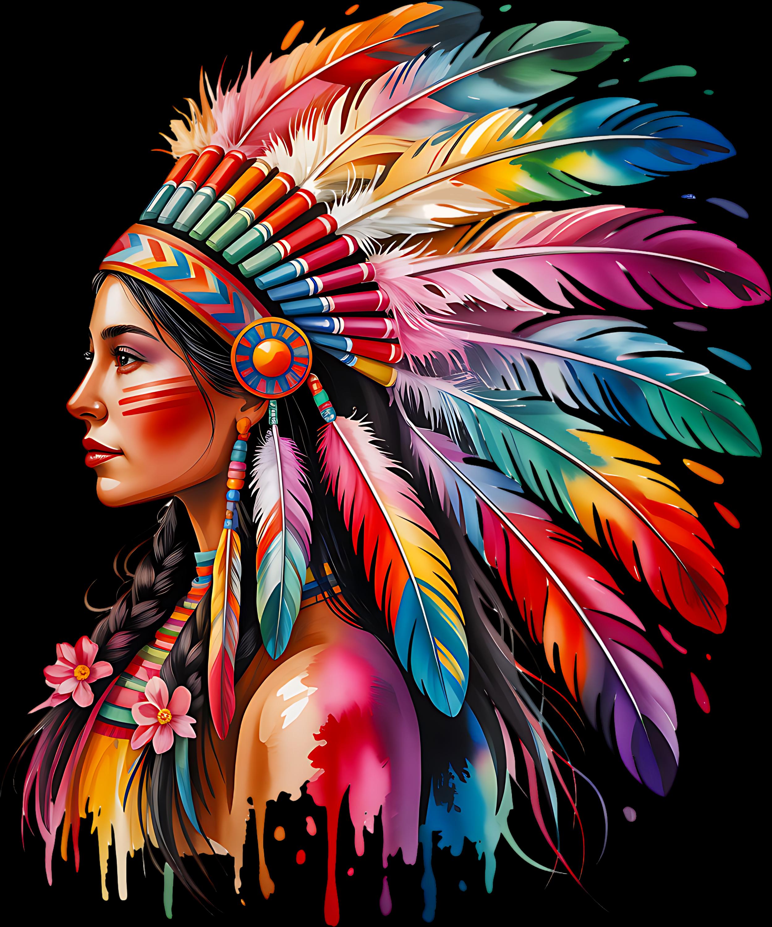 Honor the beauty, strength, and spirit of Native-inspired artistry with this stunning 4" x 4" square magnet. Featuring a vibrant profile